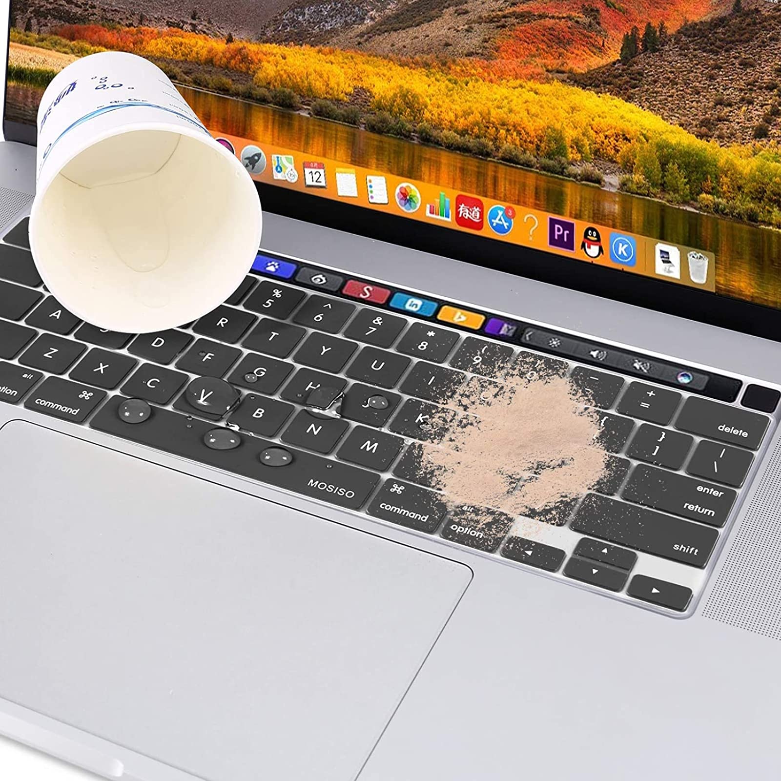 Keyboard Cover Skin For MacBook Pro 13 Pro 16 A2338 A2289 A2251 A2141 M1 M2 2020 to 2023 Grey 5