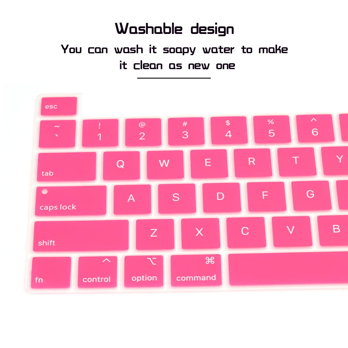 Keyboard Cover Skin For MacBook Pro 13 Pro 16 A2338 A2289 A2251 A2141 M1 M2 2020 to 2023 Hot Pink 7