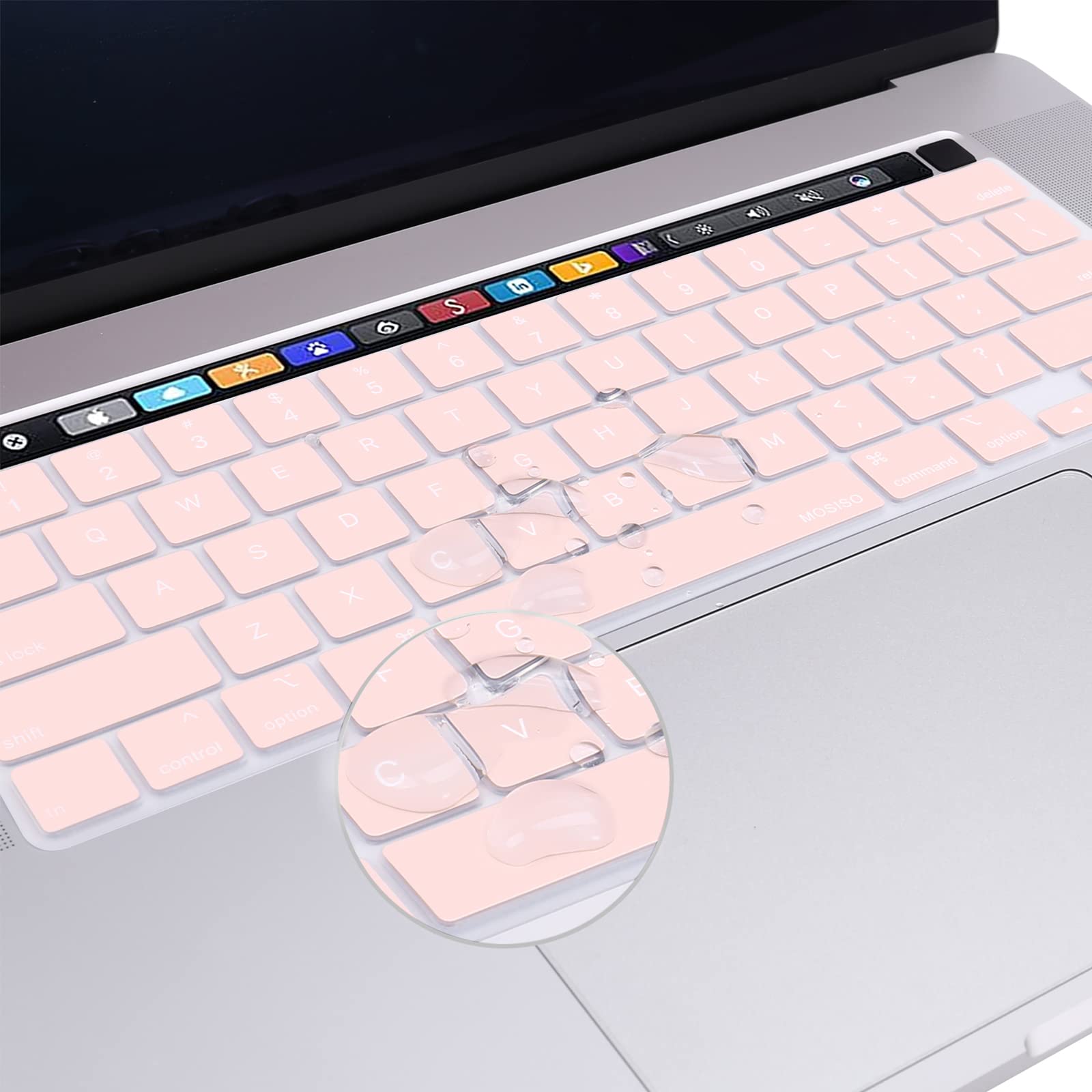 Keyboard Cover Skin For MacBook Pro 13 Pro 16 A2338 A2289 A2251 A2141 M1 M2 2020 to 2023 Pink 4