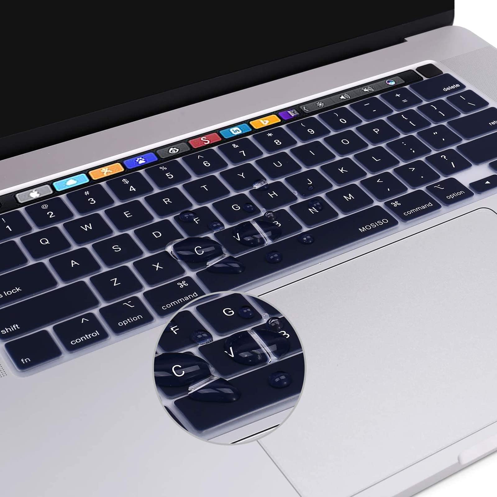 Keyboard Cover Skin For MacBook Pro 13 Pro 16 A2338 A2289 A2251 A2141 M1 M2 2020 to 2023 Navy Blue 4