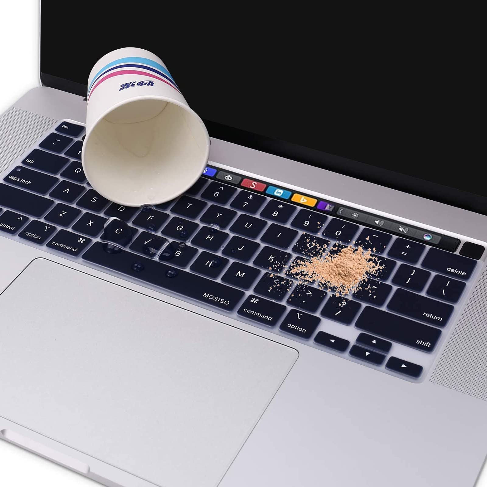 Keyboard Cover Skin For MacBook Pro 13 Pro 16 A2338 A2289 A2251 A2141 M1 M2 2020 to 2023 Navy Blue 5