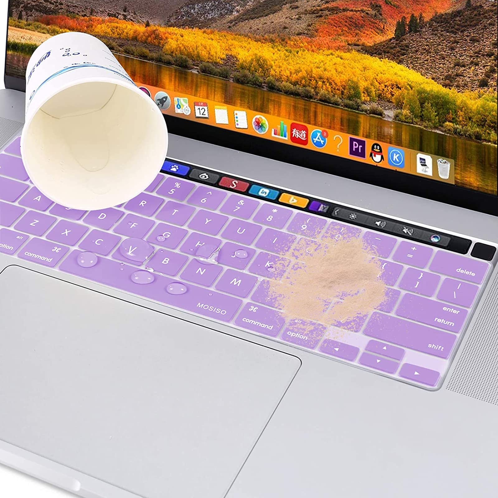 Keyboard Cover Skin For MacBook Pro 13 Pro 16 A2338 A2289 A2251 A2141 M1 M2 2020 to 2023 purple 5