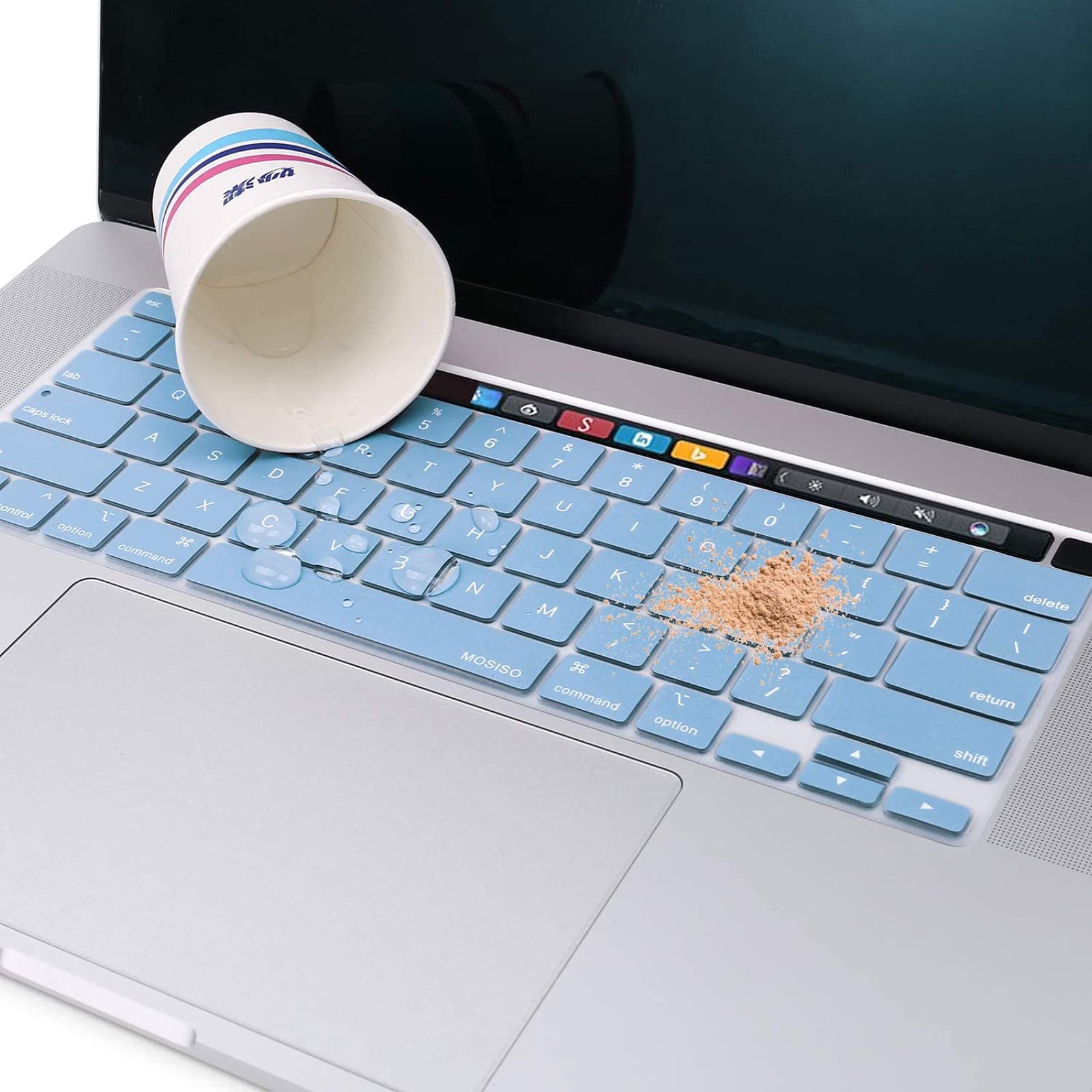 Keyboard Cover Skin For MacBook Pro 13 Pro 16 A2338 A2289 A2251 A2141 M1 M2 2020 to 2023 Sky Blue 3