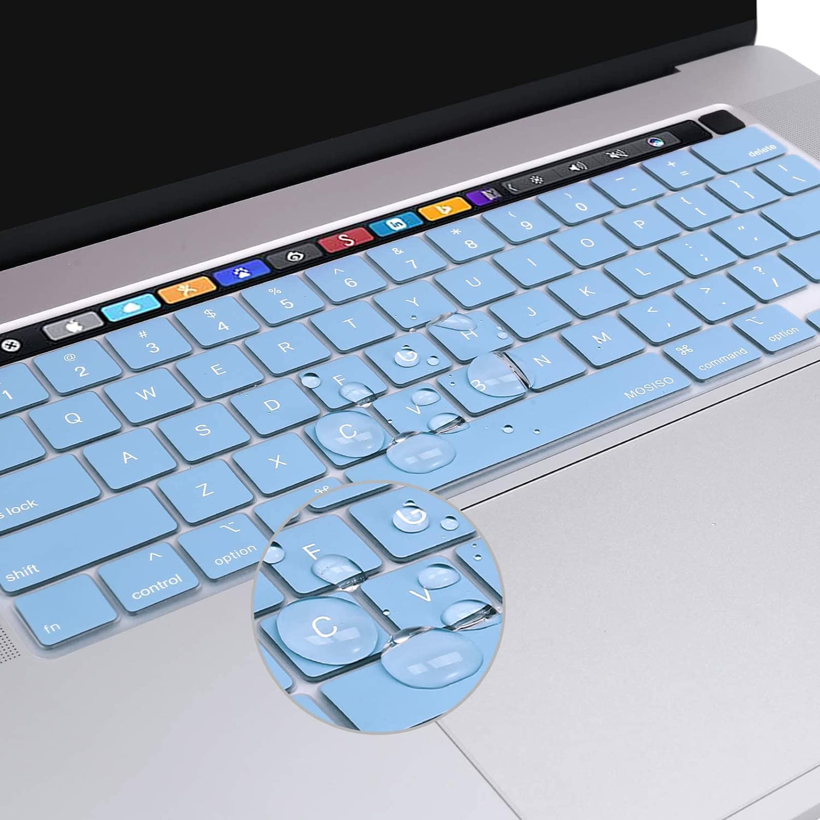 Keyboard Cover Skin For MacBook Pro 13 Pro 16 A2338 A2289 A2251 A2141 M1 M2 2020 to 2023 Sky Blue 4