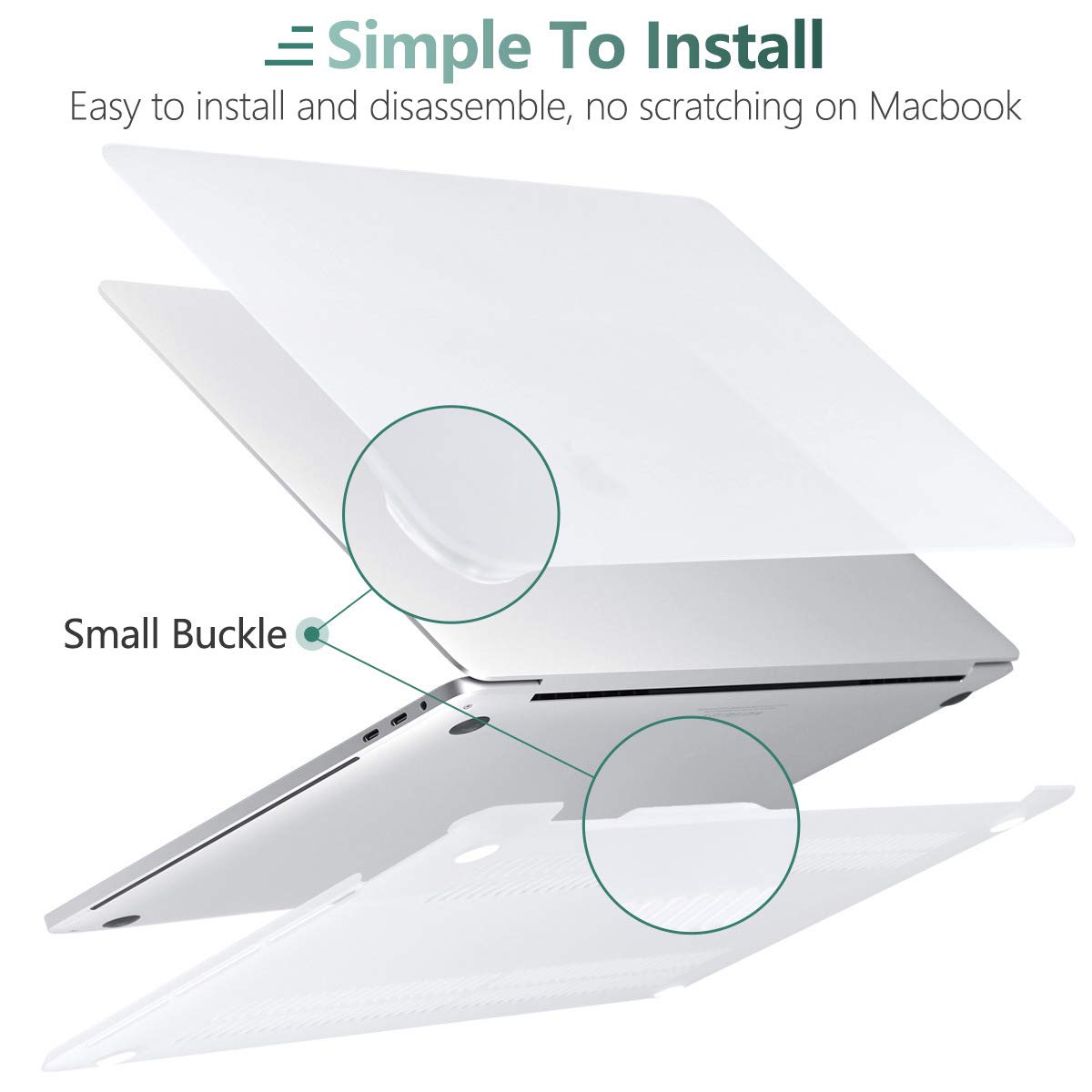 MacBook Pro 13 Inch Case 2016-2023 M1 M2 A2338 A2289 A2251 A2159 Hard Shell Case Keyboard Cover White 6