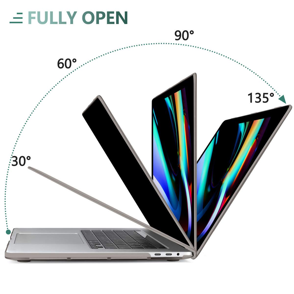 Suitable for  Grey MacBook Pro 13 Inch Case 2016-2023 M1 M2 A2338 A2289 A2251 A2159 Hard Shell Case Keyboard Cover 8