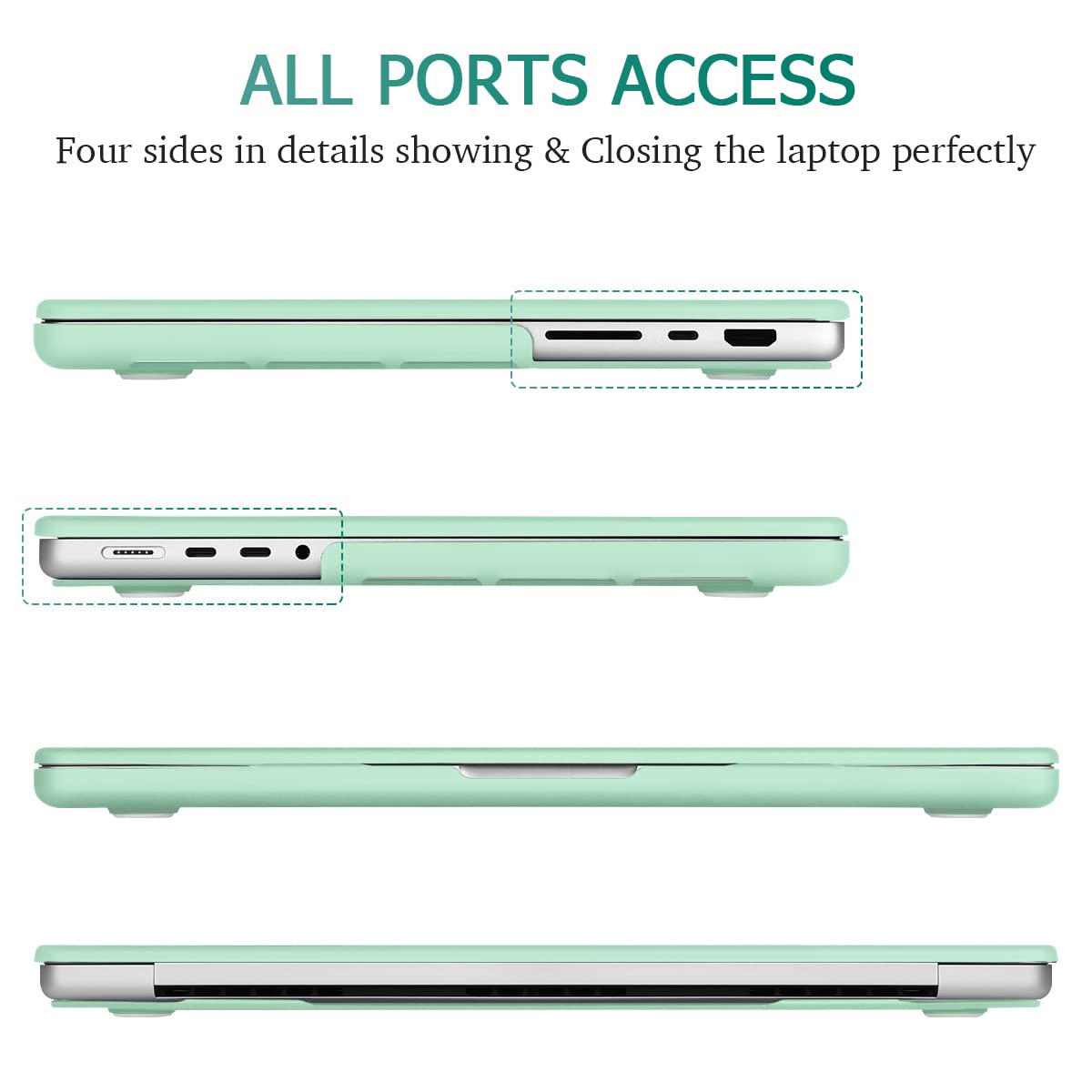 Suitable for  MacBook Pro 14 Max Inch Case 2023 2022 2021 M2 A2779 M1 A2442 Hardshell Case Keyboard Cover Green 4