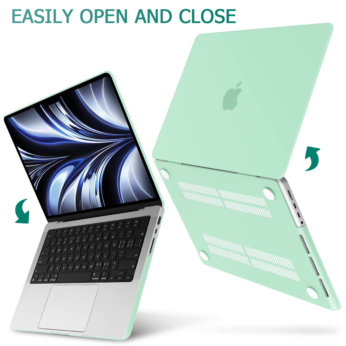 Suitable for  MacBook Pro 14 Max Inch Case 2023 2022 2021 M2 A2779 M1 A2442 Hardshell Case Keyboard Cover Green 6