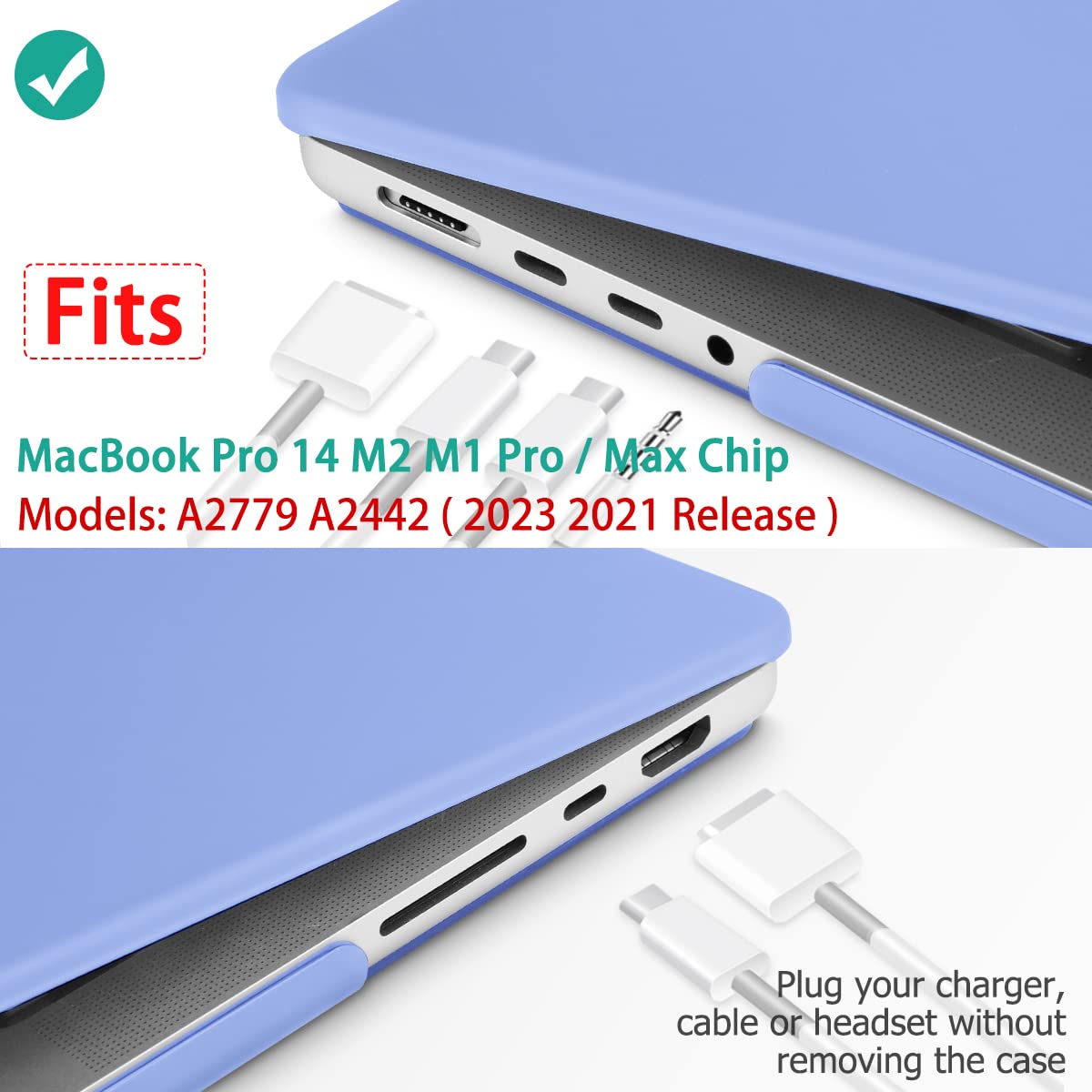 Suitable for  MacBook Pro 14 Max Inch Case 2023 2022 2021 M2 A2779 M1 A2442 Hardshell Case Keyboard Cover 3