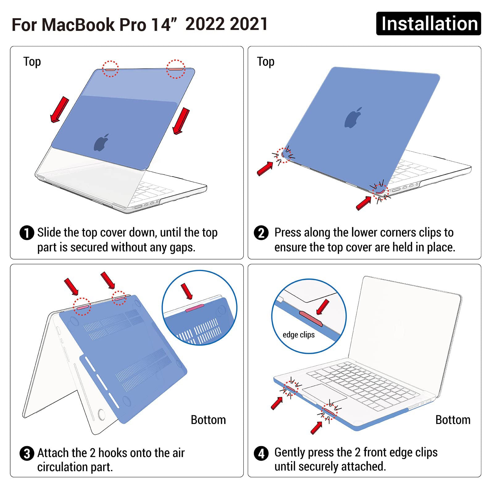 Suitable for  MacBook Pro 14 Max Inch Case 2023 2022 2021 M2 A2779 M1 A2442 Hardshell Case Keyboard Cover 9