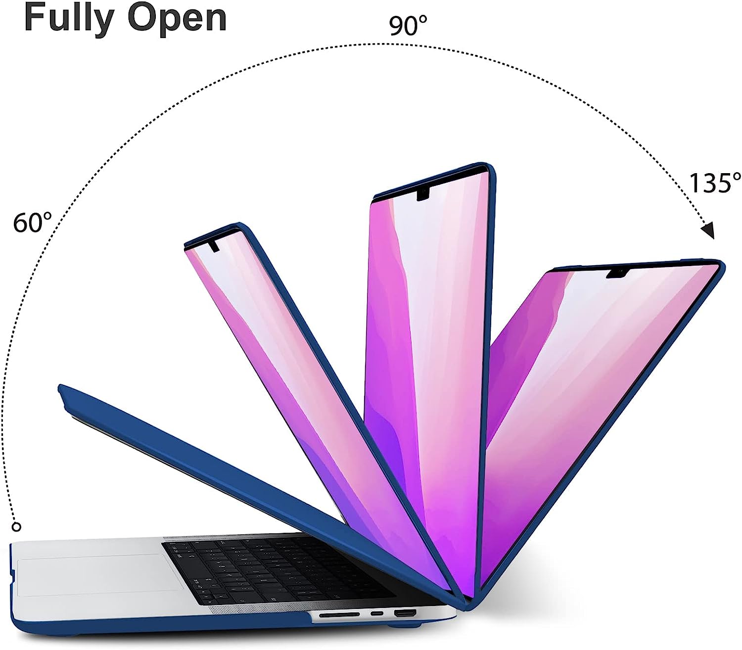 Suitable for  MacBook Pro 16 inch Case 2023 2022 2021 M2 A2780 A2485 M1 Pro/Max Hard Shell Case Keyboard Cover Blue 5