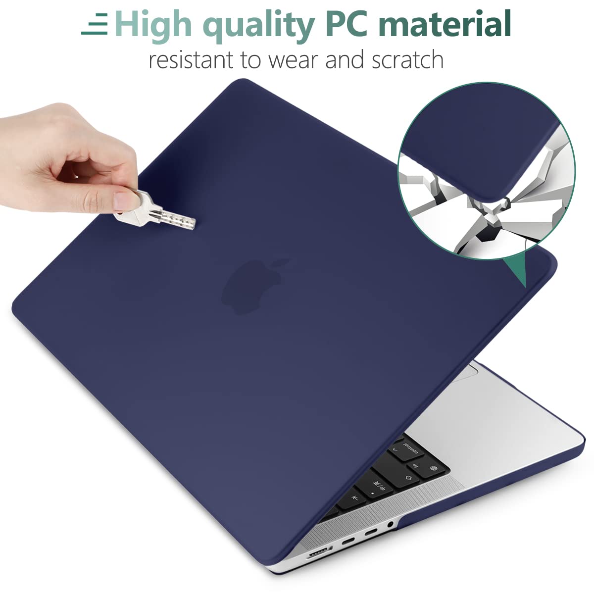 Suitable for  MacBook Pro 16 inch Case 2023 2022 2021 M2 A2780 A2485 M1 Pro/Max Hard Shell Case Keyboard Cover Blue 7