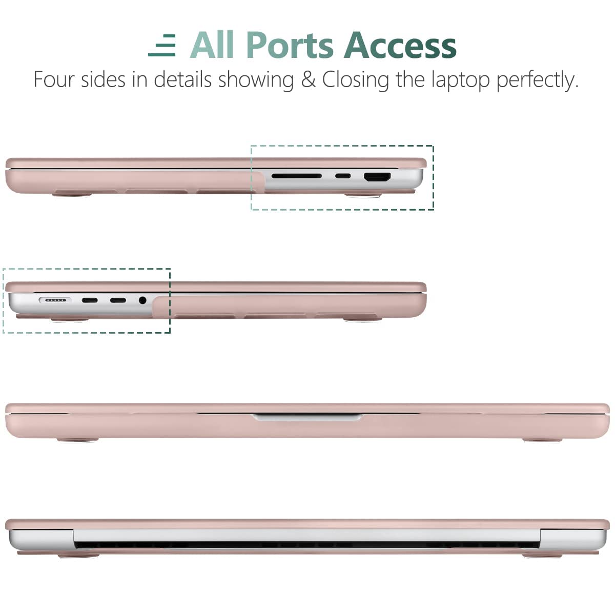 Suitable for  MacBook Pro 16 inch Case 2023 2022 2021 M2 A2780 A2485 M1 Pro/Max Hard Shell Case Keyboard Cover Sold Pink 6