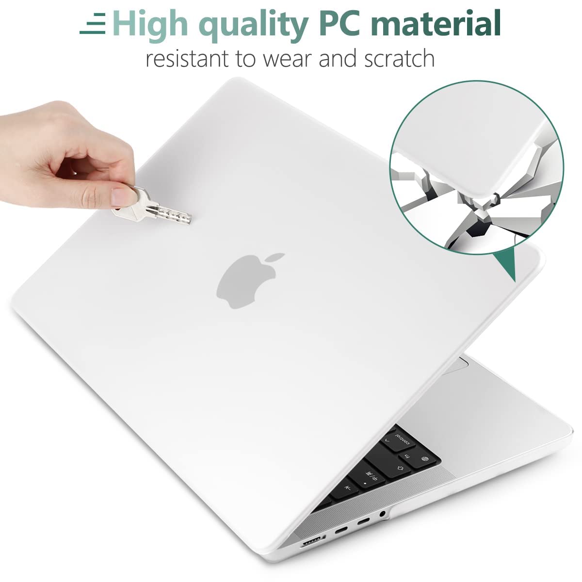 Suitable for  MacBook Pro 16 inch Case 2023 2022 2021 M2 A2780 A2485 M1 Pro/Max Hard Shell Case Keyboard Cover White 4