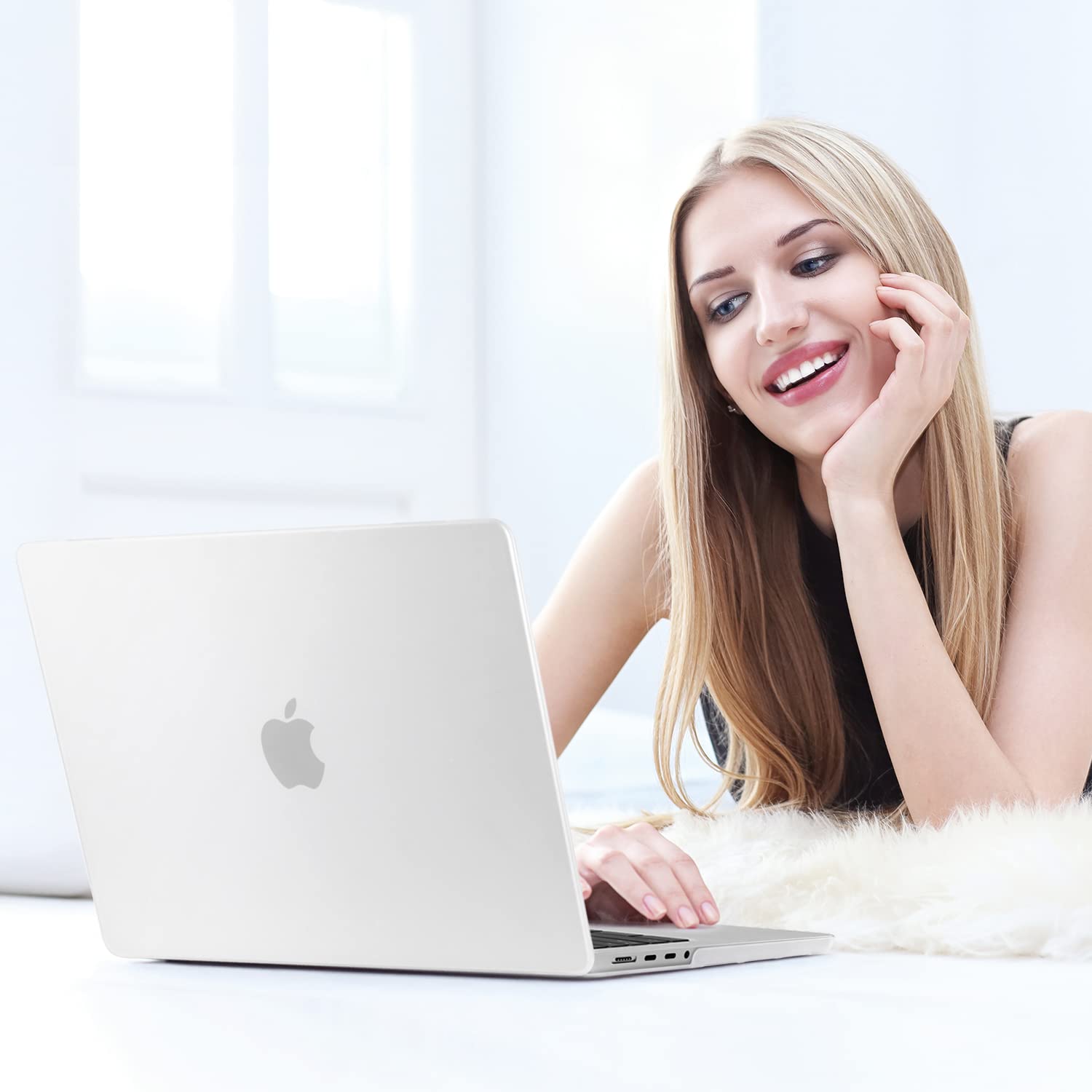 Suitable for  MacBook Pro 16 inch Case 2023 2022 2021 M2 A2780 A2485 M1 Pro/Max Hard Shell Case Keyboard Cover White 7