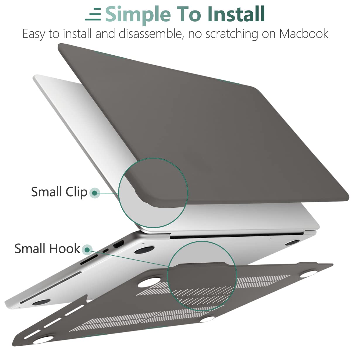 Suitable for  MacBook Pro 16 inch Case 2023 2022 2021 M2 A2780 A2485 M1 Pro/Max Hard Shell Case Keyboard Cover Grey 3