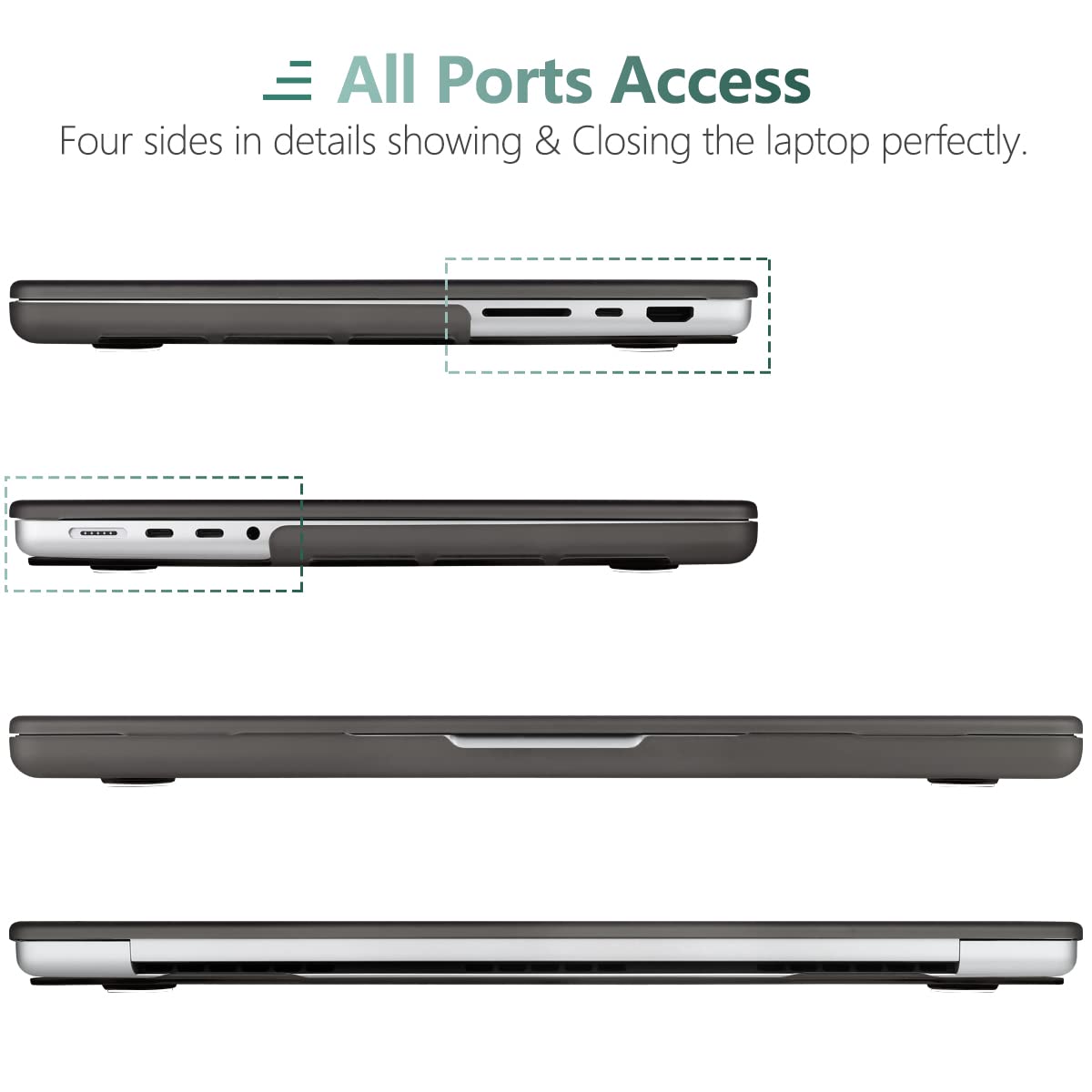 Suitable for  MacBook Pro 16 inch Case 2023 2022 2021 M2 A2780 A2485 M1 Pro/Max Hard Shell Case Keyboard Cover Grey 4