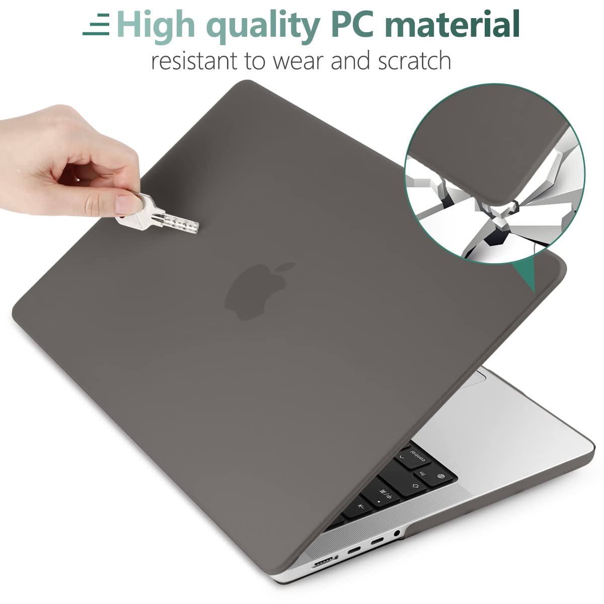 Suitable for  MacBook Pro 16 inch Case 2023 2022 2021 M2 A2780 A2485 M1 Pro/Max Hard Shell Case Keyboard Cover Grey 5
