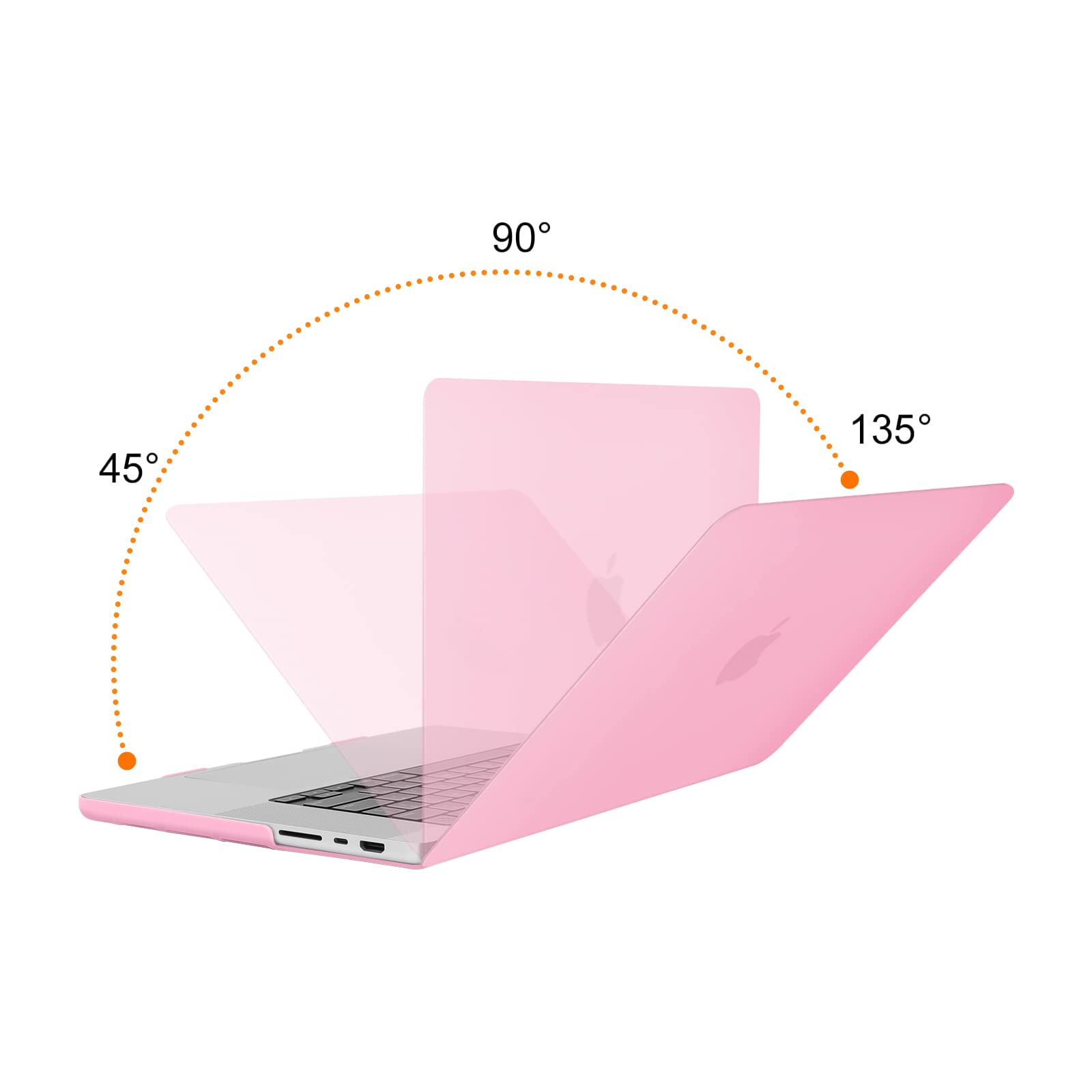 Suitable for  MacBook Pro 16 inch Case 2023 2022 2021 M2 A2780 A2485 M1 Pro/Max Hard Shell Case Keyboard Cover Pink 4