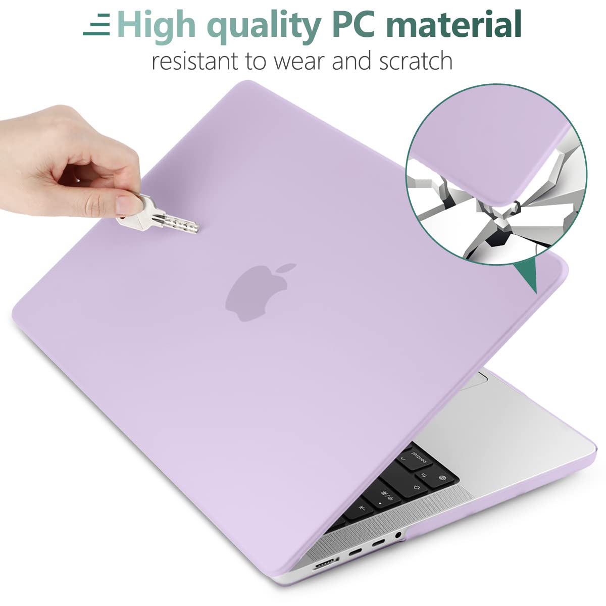 Suitable for  MacBook Pro 16 inch Case 2023 2022 2021 M2 A2780 A2485 M1 Pro/Max Hard Shell Case Keyboard Cover Purple 5