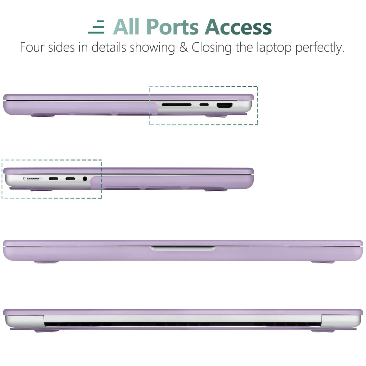 Suitable for  MacBook Pro 16 inch Case 2023 2022 2021 M2 A2780 A2485 M1 Pro/Max Hard Shell Case Keyboard Cover Purple 6