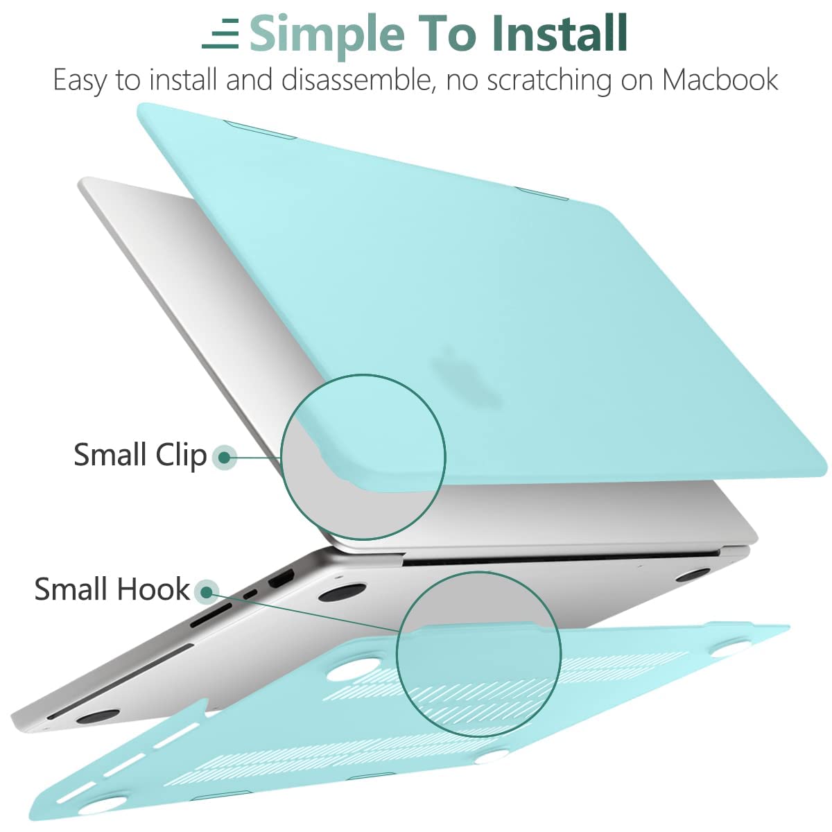 Suitable for  MacBook Pro 16 inch Case 2023 2022 2021 M2 A2780 A2485 M1 Pro/Max Hard Shell Case Keyboard Cover Turquoise 4