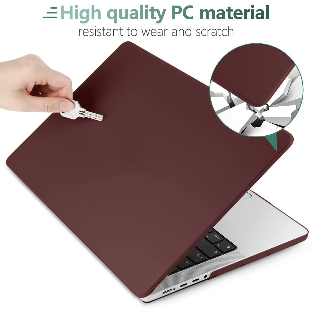 Suitable for  MacBook Pro 16 inch Case 2023 2022 2021 M2 A2780 A2485 M1 Pro/Max Hard Shell Case Keyboard Cover Wine Red 4