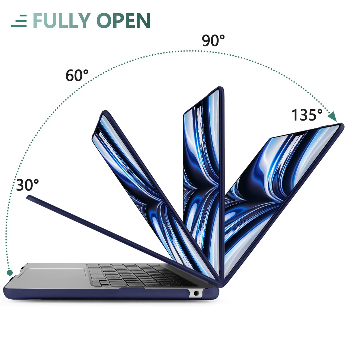 Suitable for  2023 2022 MacBook Air 13 inch case M2 Model A2681 Hard Shell Case Keyboard Cover Blue 5