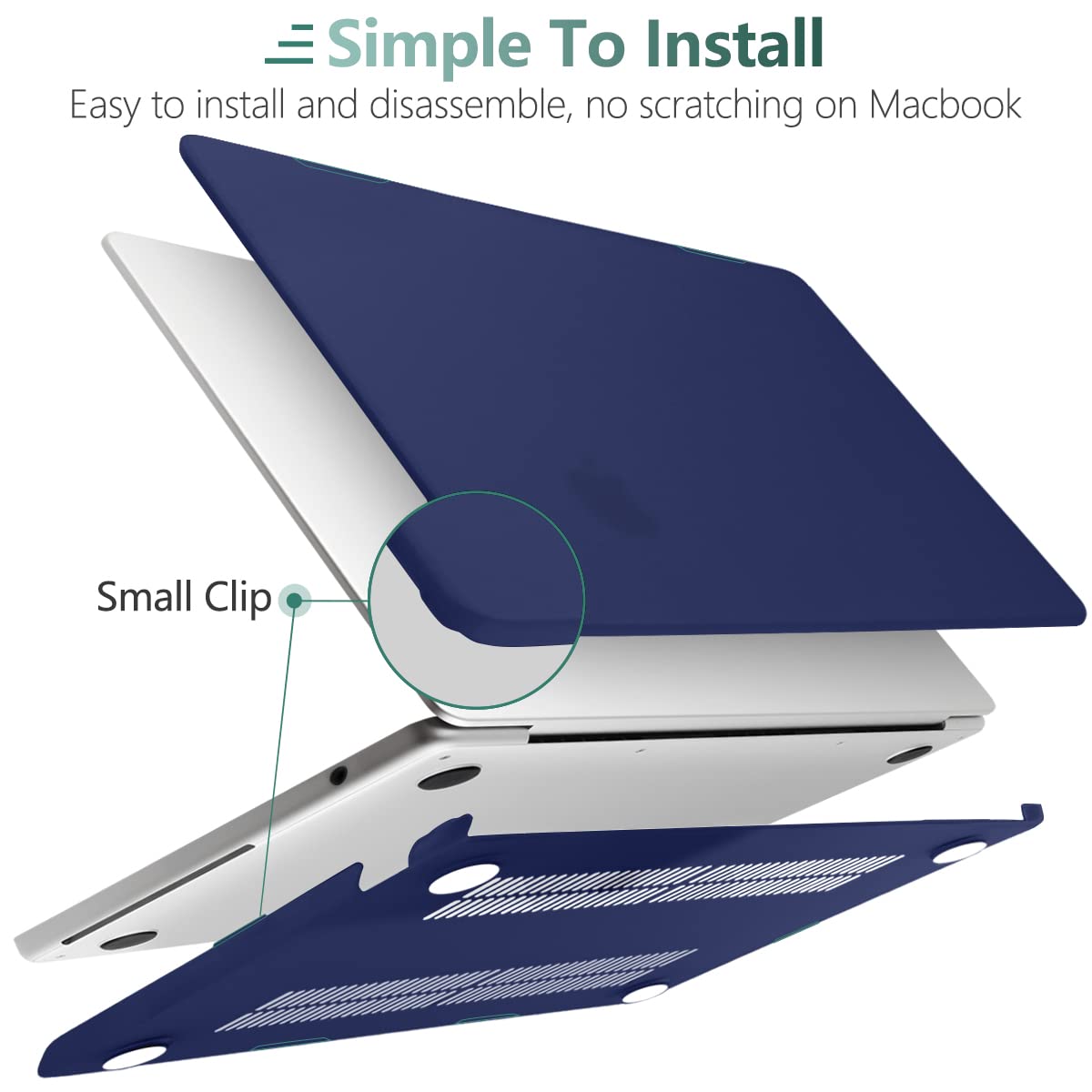 Suitable for  2023 2022 MacBook Air 13 inch case M2 Model A2681 Hard Shell Case Keyboard Cover Blue 7