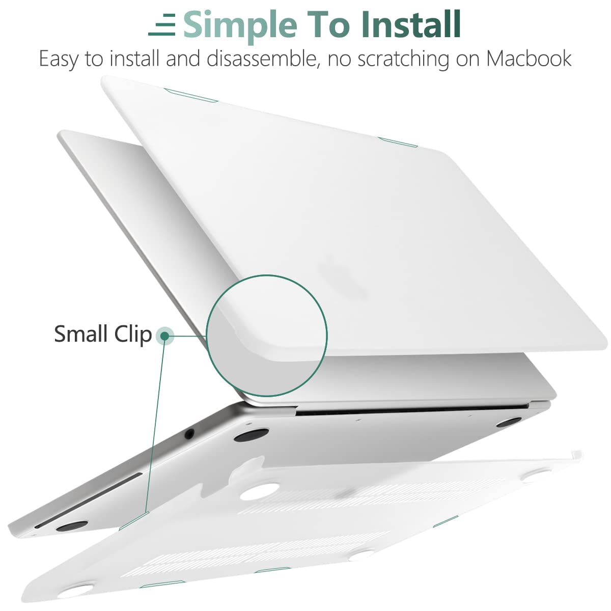 Suitable for  2023 2022 MacBook Air 13 inch case M2 Model A2681 Hard Shell Case Keyboard Cover White 8