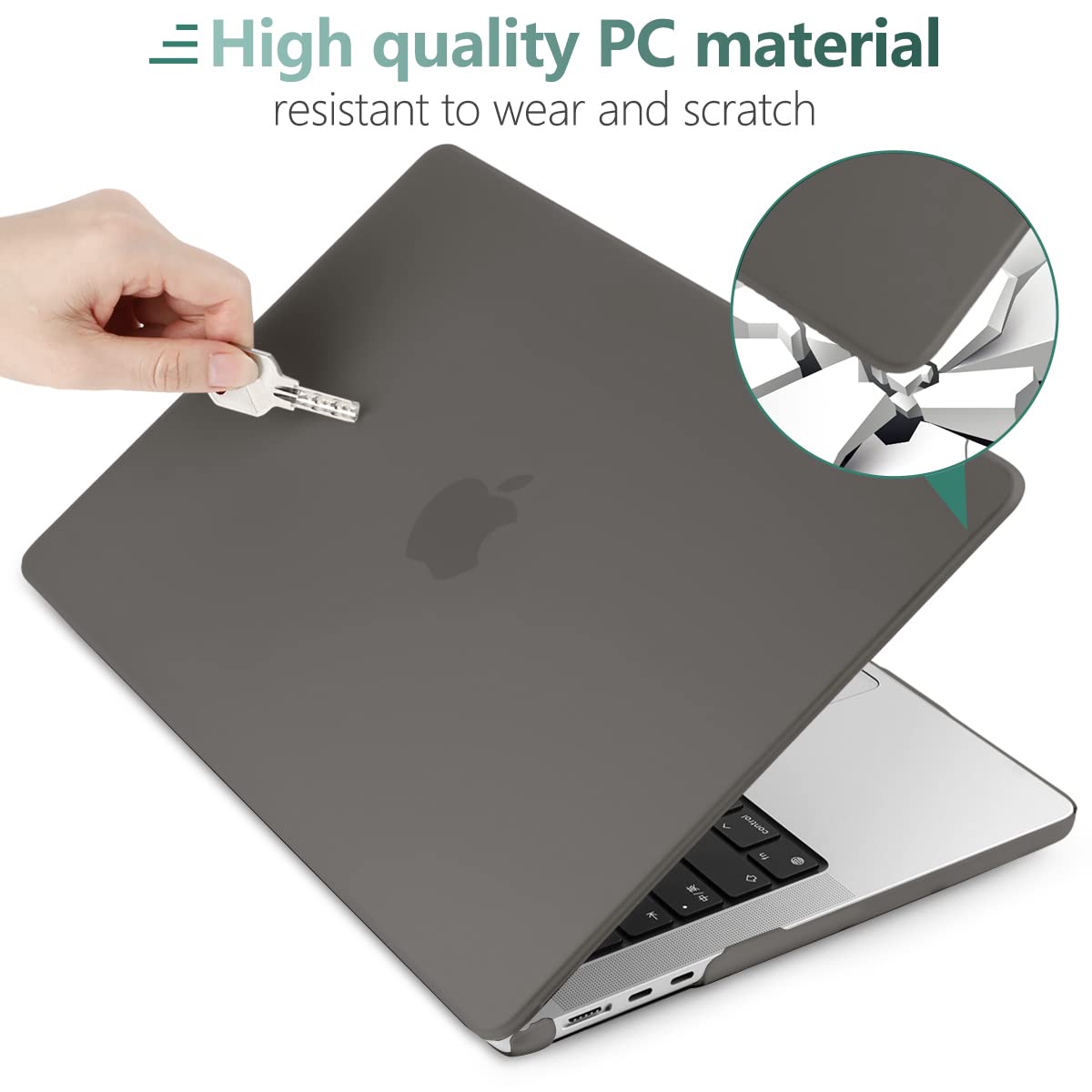Suitable for  2023 2022 MacBook Air 13 inch case M2 Model A2681 Hard Shell Case Keyboard Cover Grey 8