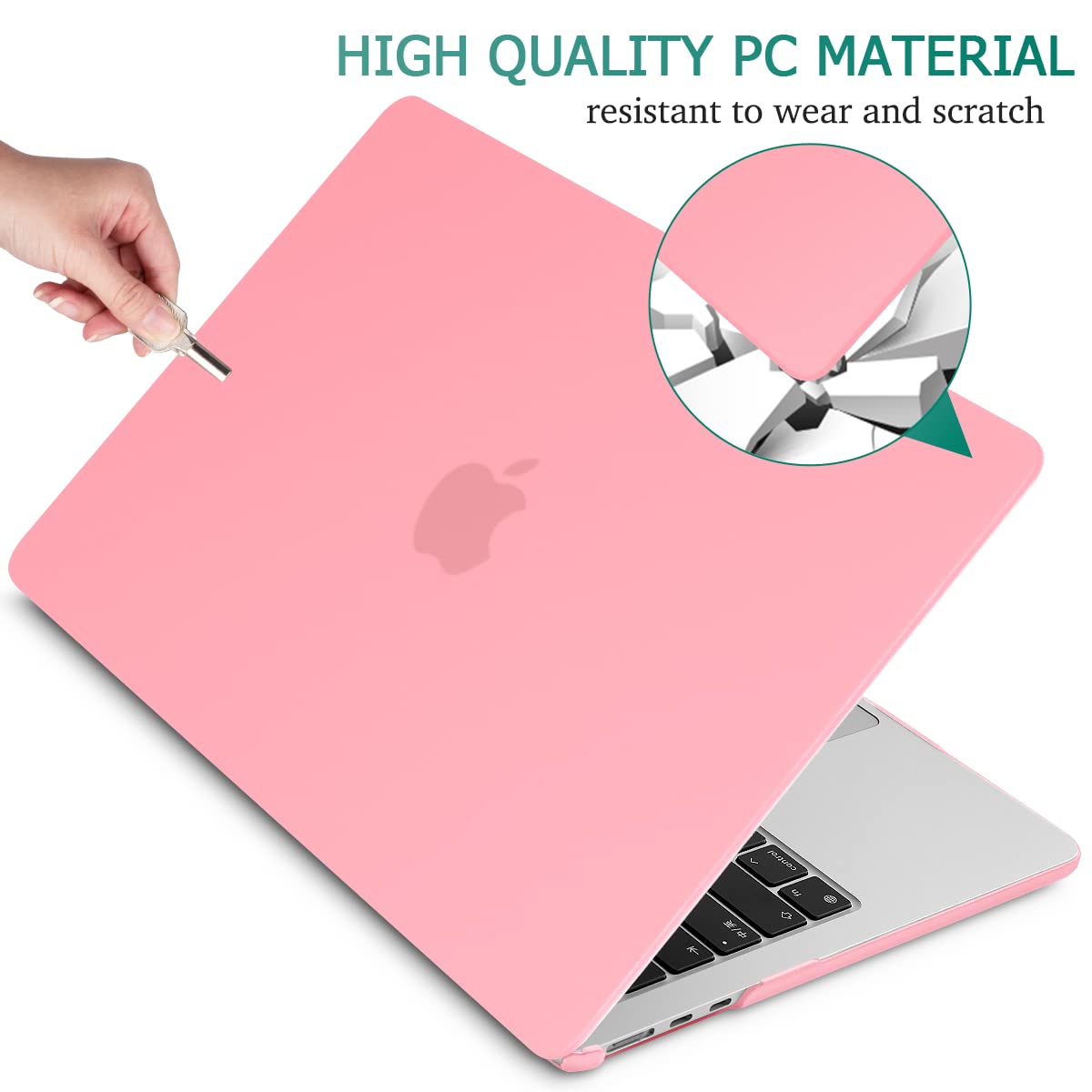 Suitable for  2023 2022 MacBook Air 13 inch case M2 Model A2681 Hard Shell Case Keyboard Cover Pink 7