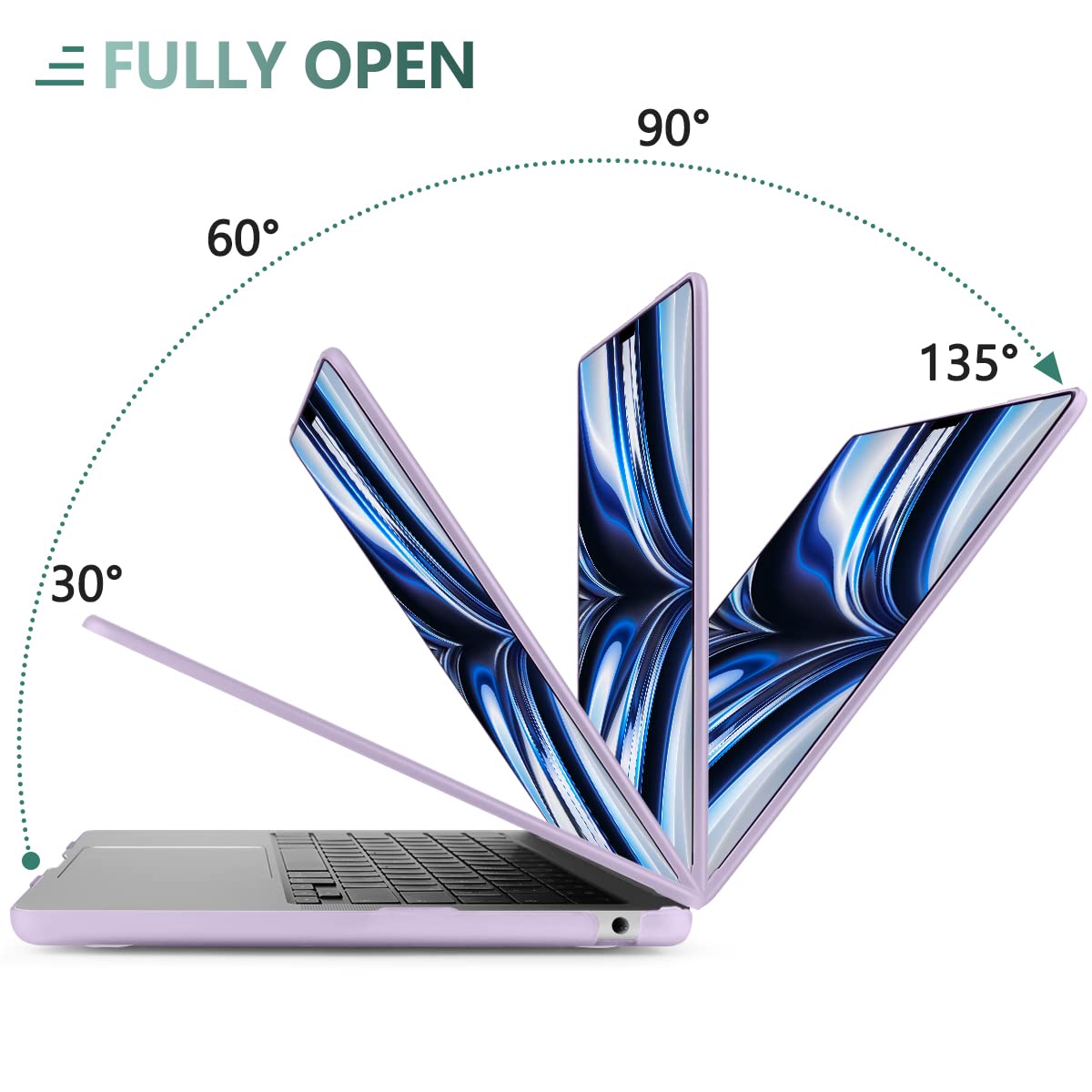 Suitable for  2023 2022 MacBook Air 13 inch case M2 Model A2681 Hard Shell Case Keyboard Cover Purple 5