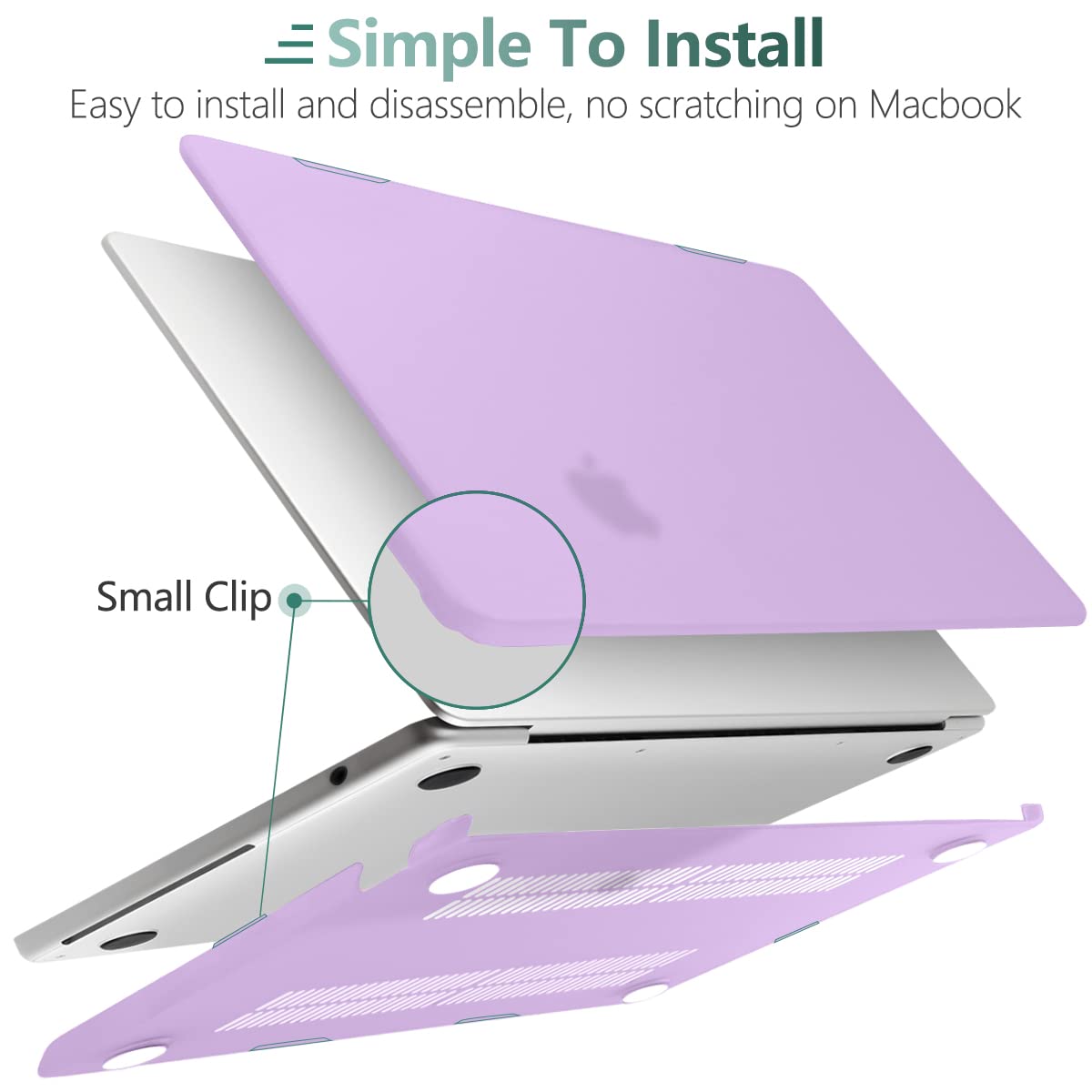 Suitable for  2023 2022 MacBook Air 13 inch case M2 Model A2681 Hard Shell Case Keyboard Cover Purple 8