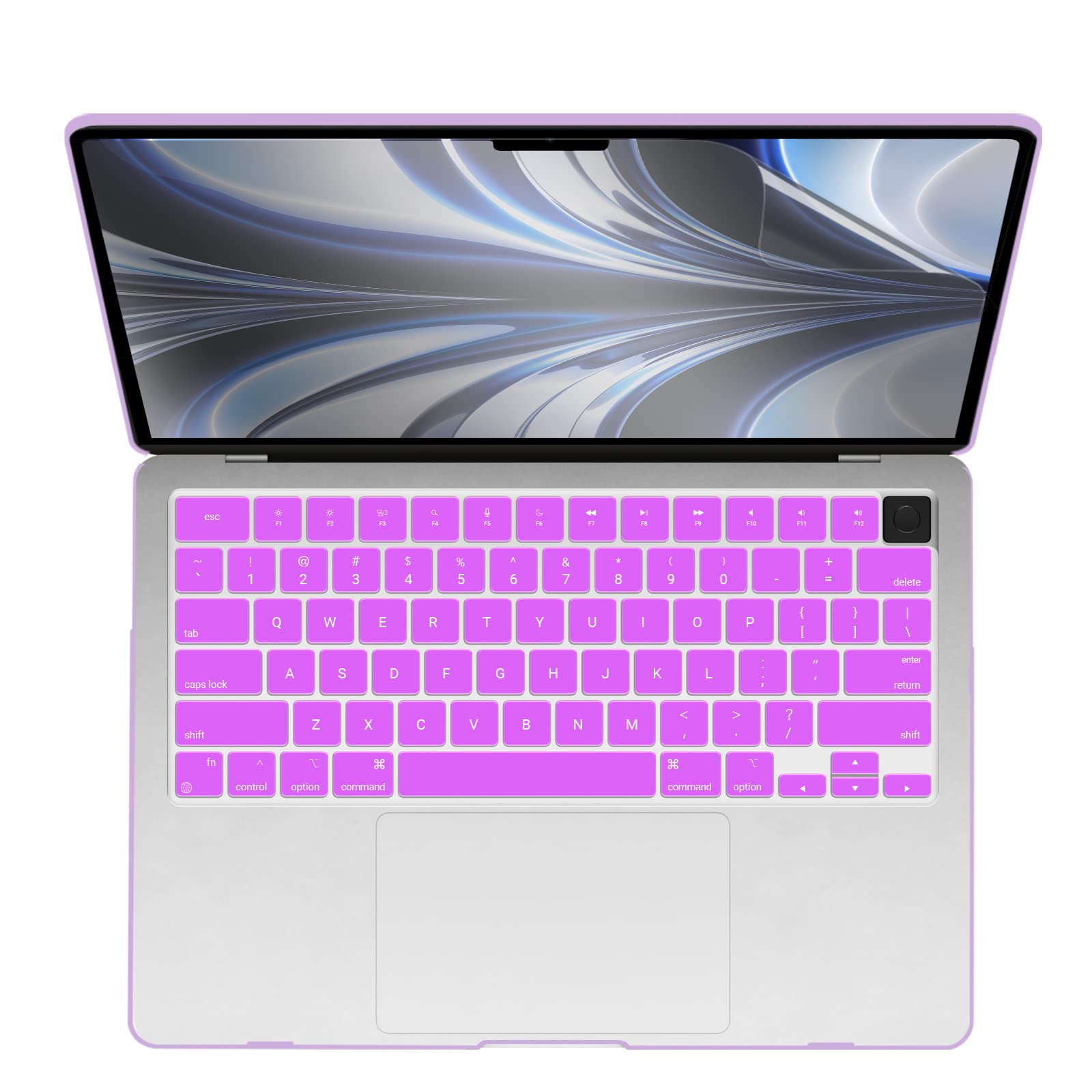 Suitable for  2023 2022 MacBook Air 13 inch case M2 Model A2681 Hard Shell Case Keyboard Cover Purple 10