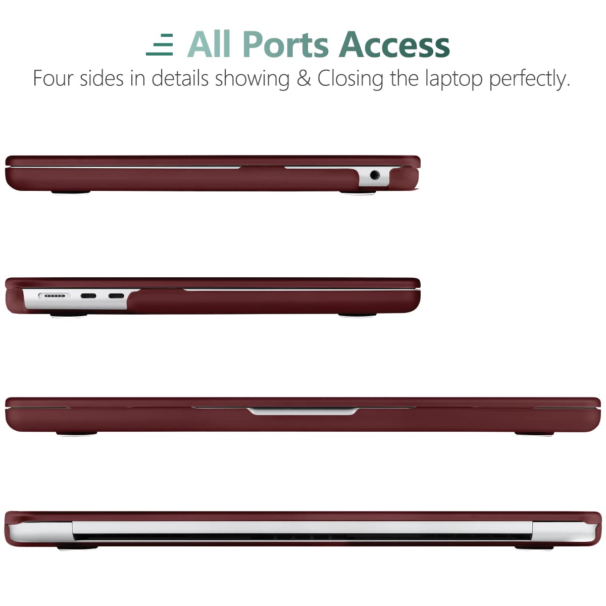 Suitable for  2023 2022 MacBook Air 13 inch case M2 Model A2681 Hard Shell Case Keyboard Cover Wine Red 7