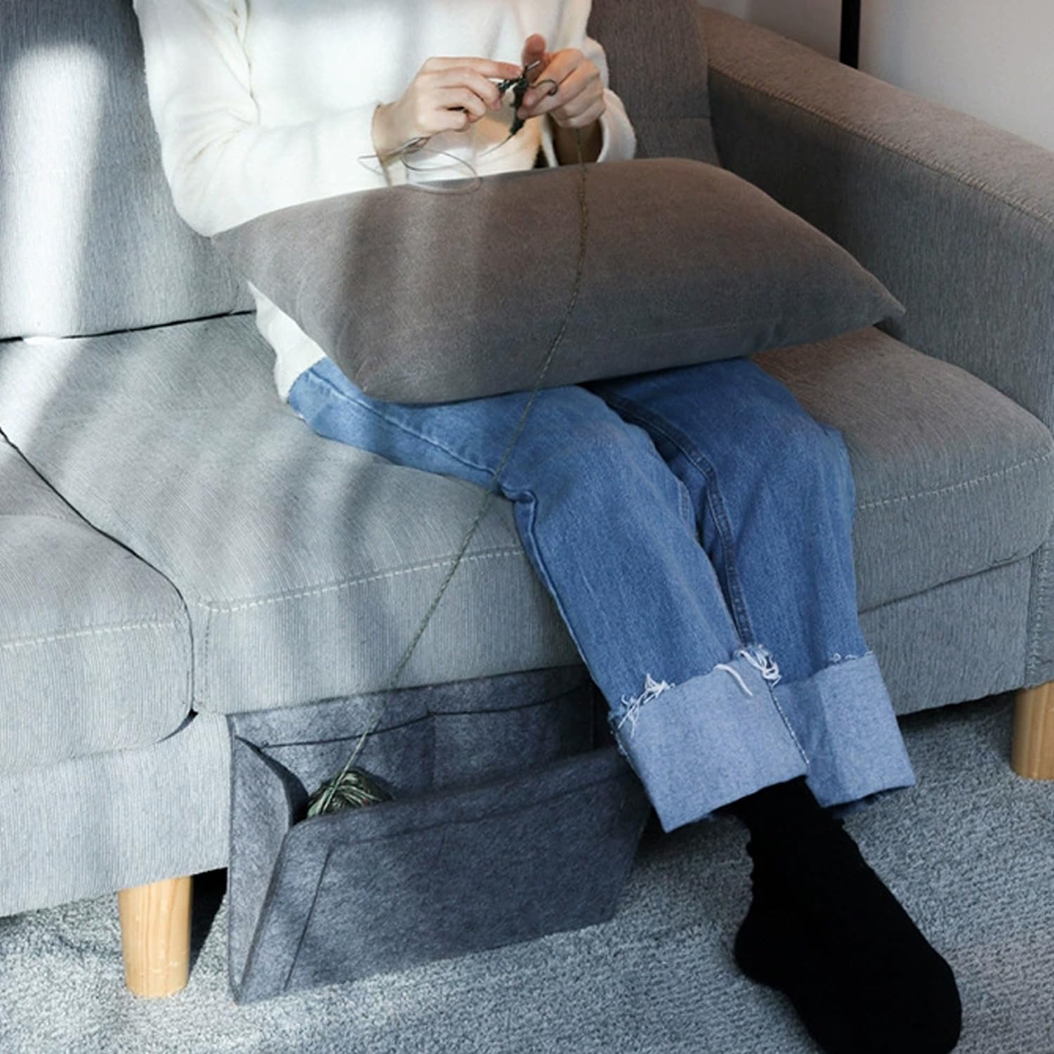 Bed Organiser Bed Caddy Sofa Organiser Bedside Organiser Book Magazines Organiser Dark Grey 7