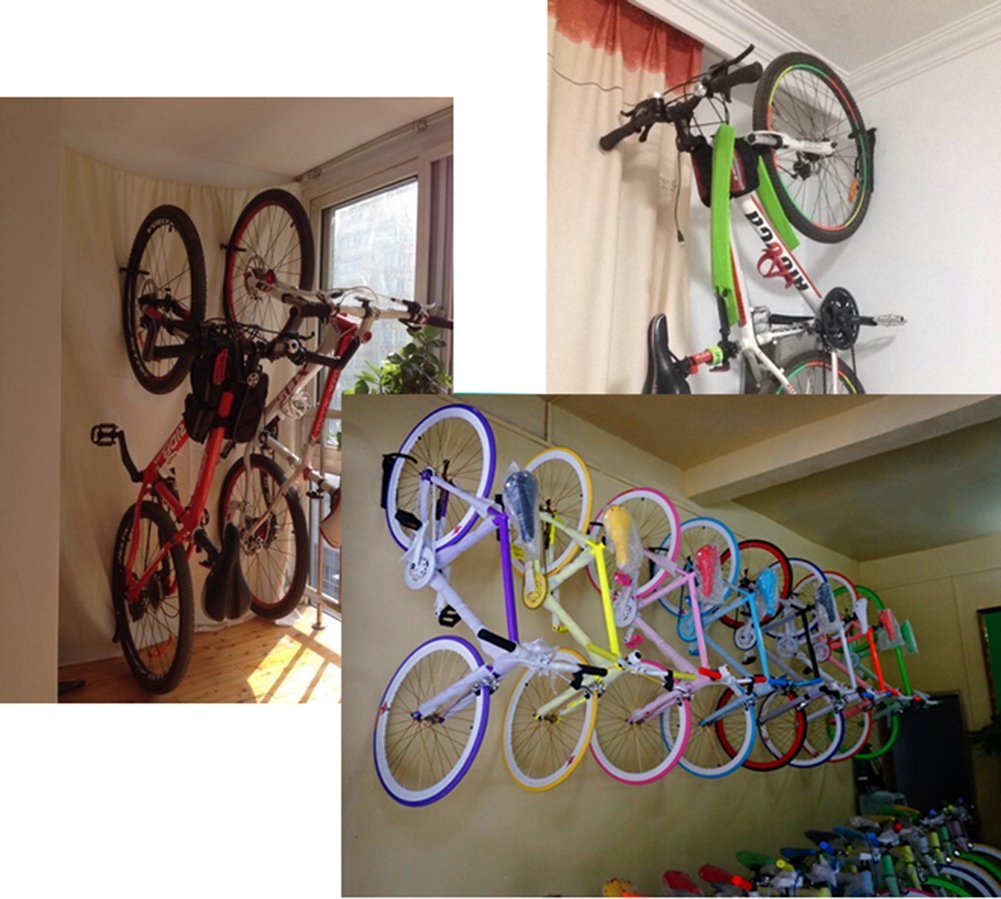 1x Bike Rack Garage Wall Mount Hanger Hooks Storage Bicycle Vertical for Indoor Shed with Screws 4
