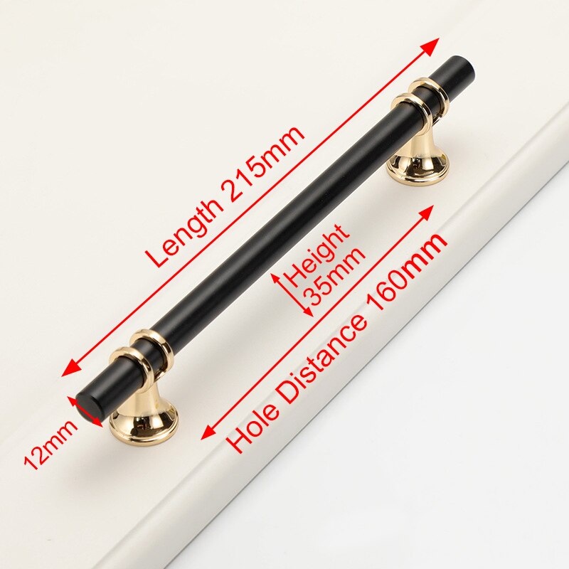 Luxury Design Kitchen Cabinet Handles Drawer Bar Handle Pull Black 160mm 3