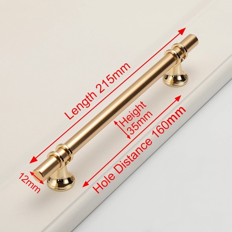 Luxury Design Kitchen Cabinet Handles Drawer Bar Handle Pull Gold 160MM 4