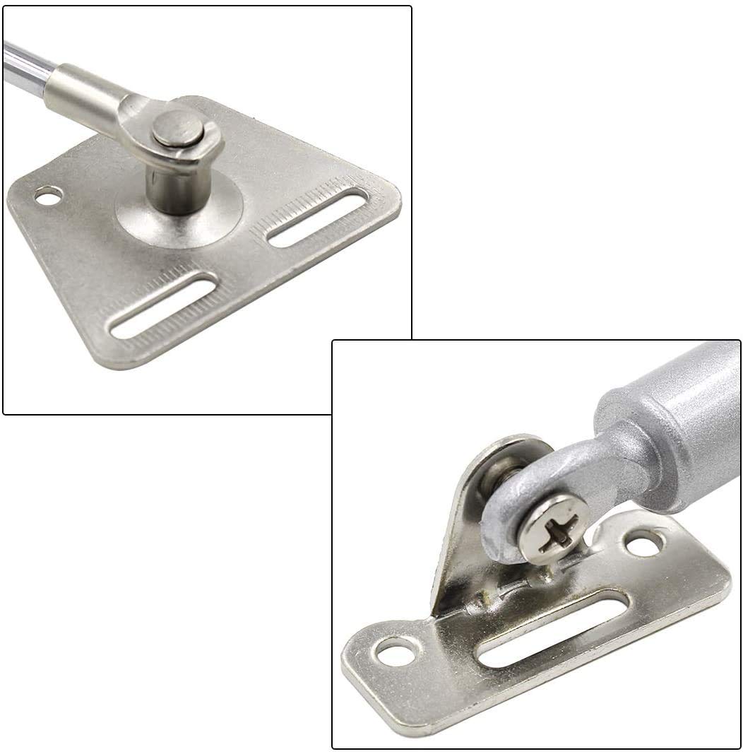 2 Pcs 100N Cabinet Door Hydraulic Hinge Metal Head Lift Support Soft Close & Buffer Telescopic 4