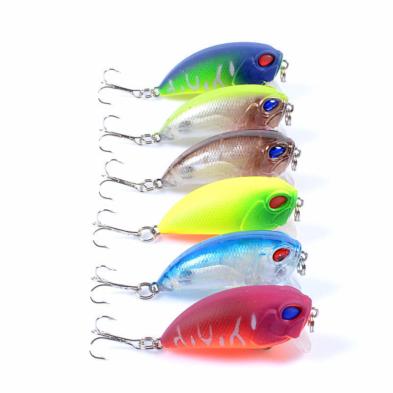 6x Popper Crank 5.1cm Fishing Lure Lures Surface Tackle Fresh Saltwater 11
