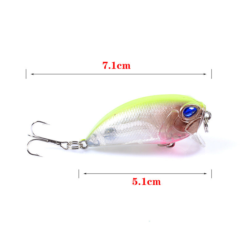 6x Popper Crank 5.1cm Fishing Lure Lures Surface Tackle Fresh Saltwater 5