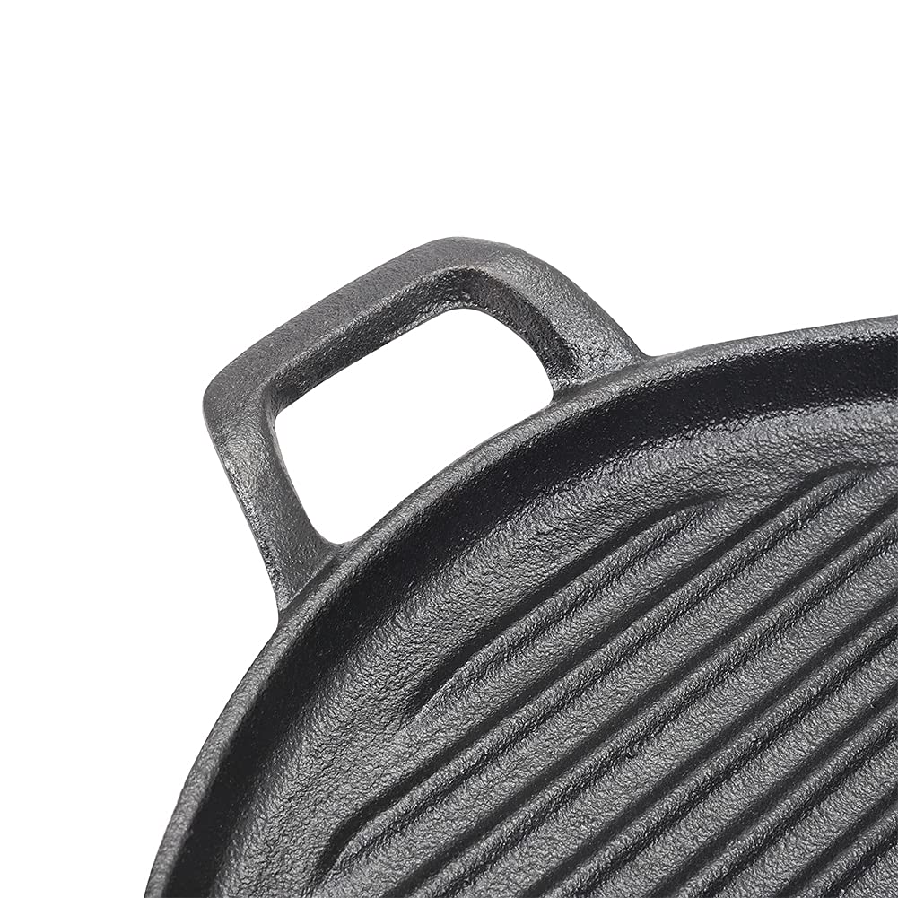 30cm Round Cast Iron Griddle Plate, BBQ Pan Cooking Griddle Grill for StoveF, Oven 5