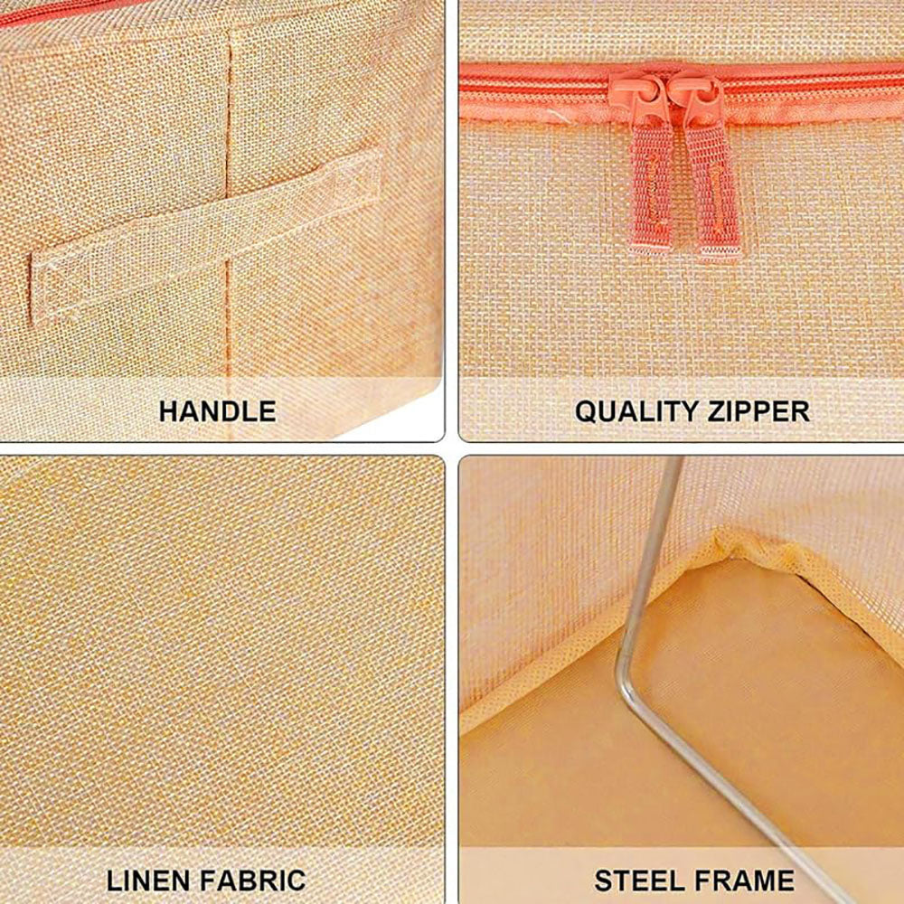 24L Cloth Storage Box Closet Organizer Storage Bags Clothes Storage Bags Wardrobe Organizer Idea CREAM 5