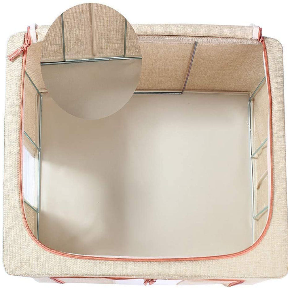 66L Cloth Storage Box Closet Organizer Storage Bags Clothes Storage Bags Wardrobe Organizer Idea CREAM 4