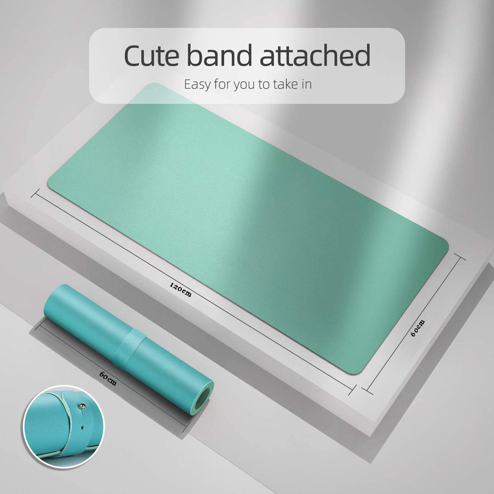 Green 120cm*60cm Dual Side Office Desk Pad Waterproof PU Leather Computer Mouse Pad 3