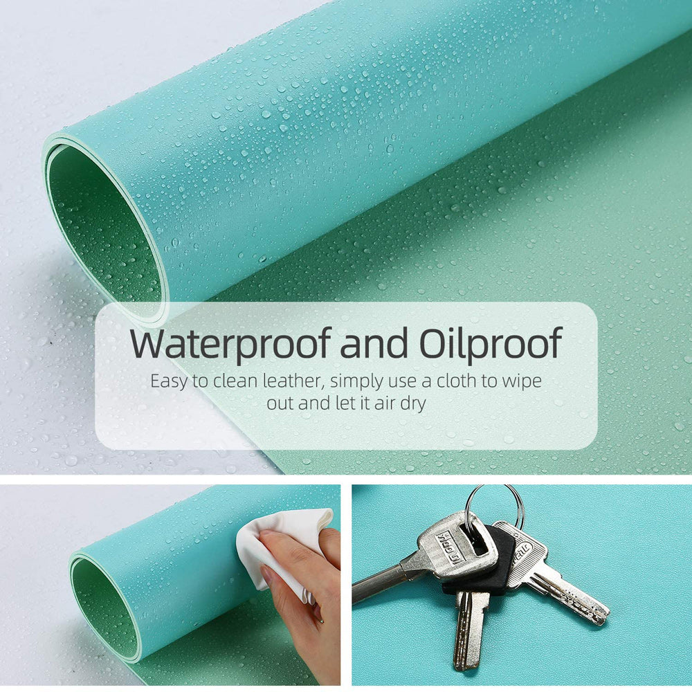 Green 120cm*60cm Dual Side Office Desk Pad Waterproof PU Leather Computer Mouse Pad 4