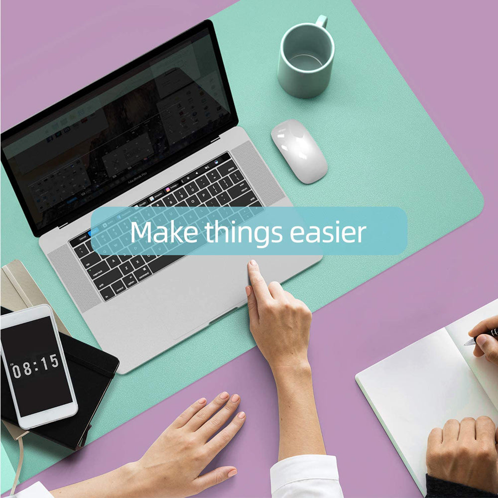 Green 120cm*60cm Dual Side Office Desk Pad Waterproof PU Leather Computer Mouse Pad 6