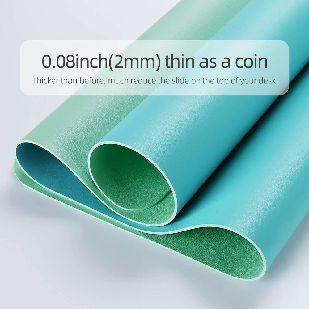 Green 120cm*60cm Dual Side Office Desk Pad Waterproof PU Leather Computer Mouse Pad 7